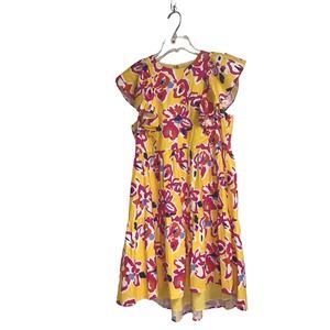 CROSBY by Mollie Burch Vibrant Yellow and Pink Midi Dress